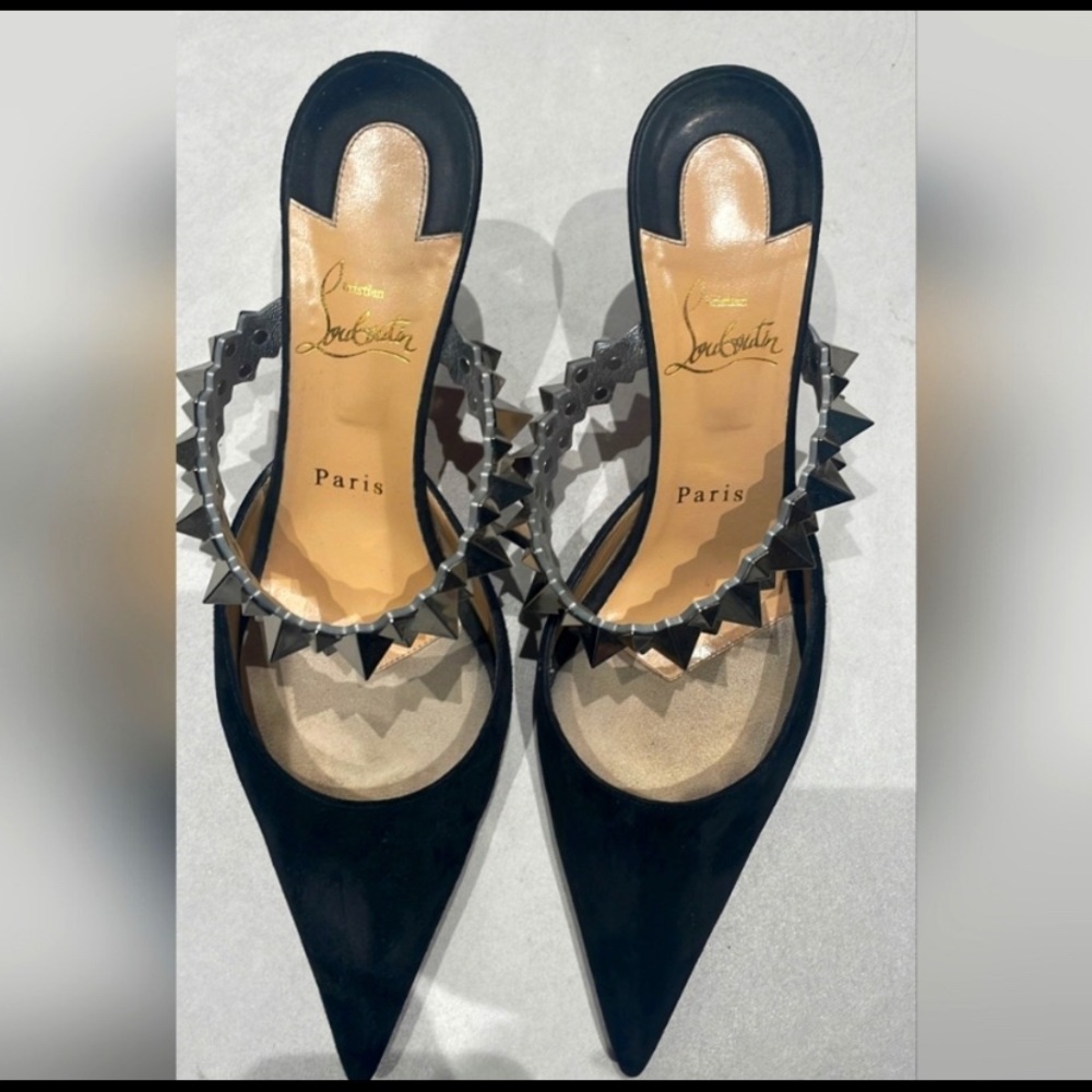 Christian Louboutin Suede Planet Choc 80 Mules